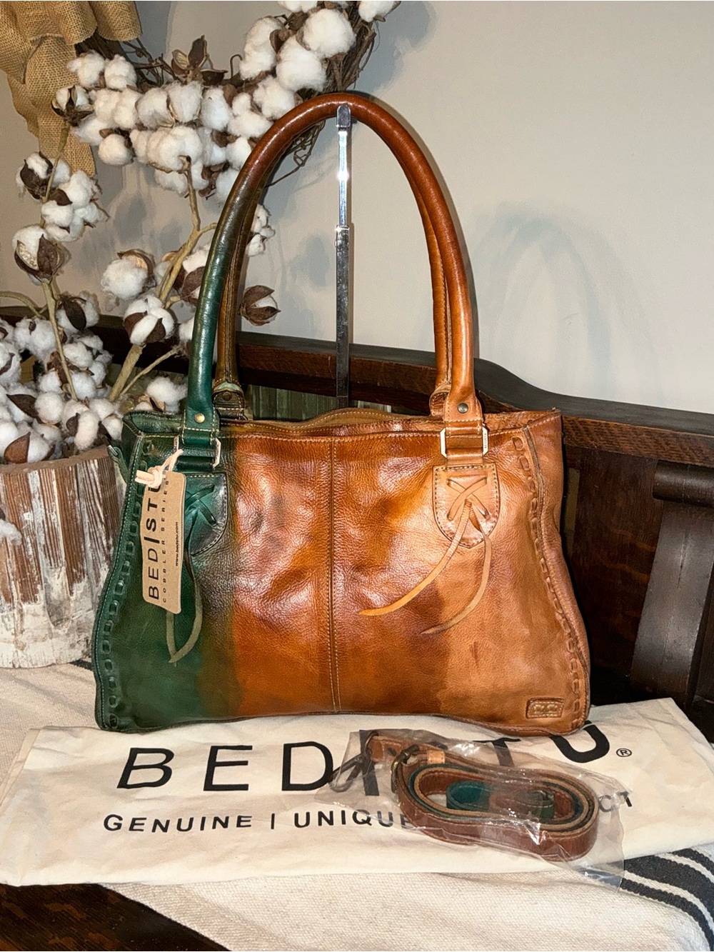 NWT Bed Stu Rockababy Satchel Shoulder Crossbody Bag Seagrass Stone DD MSRP $295